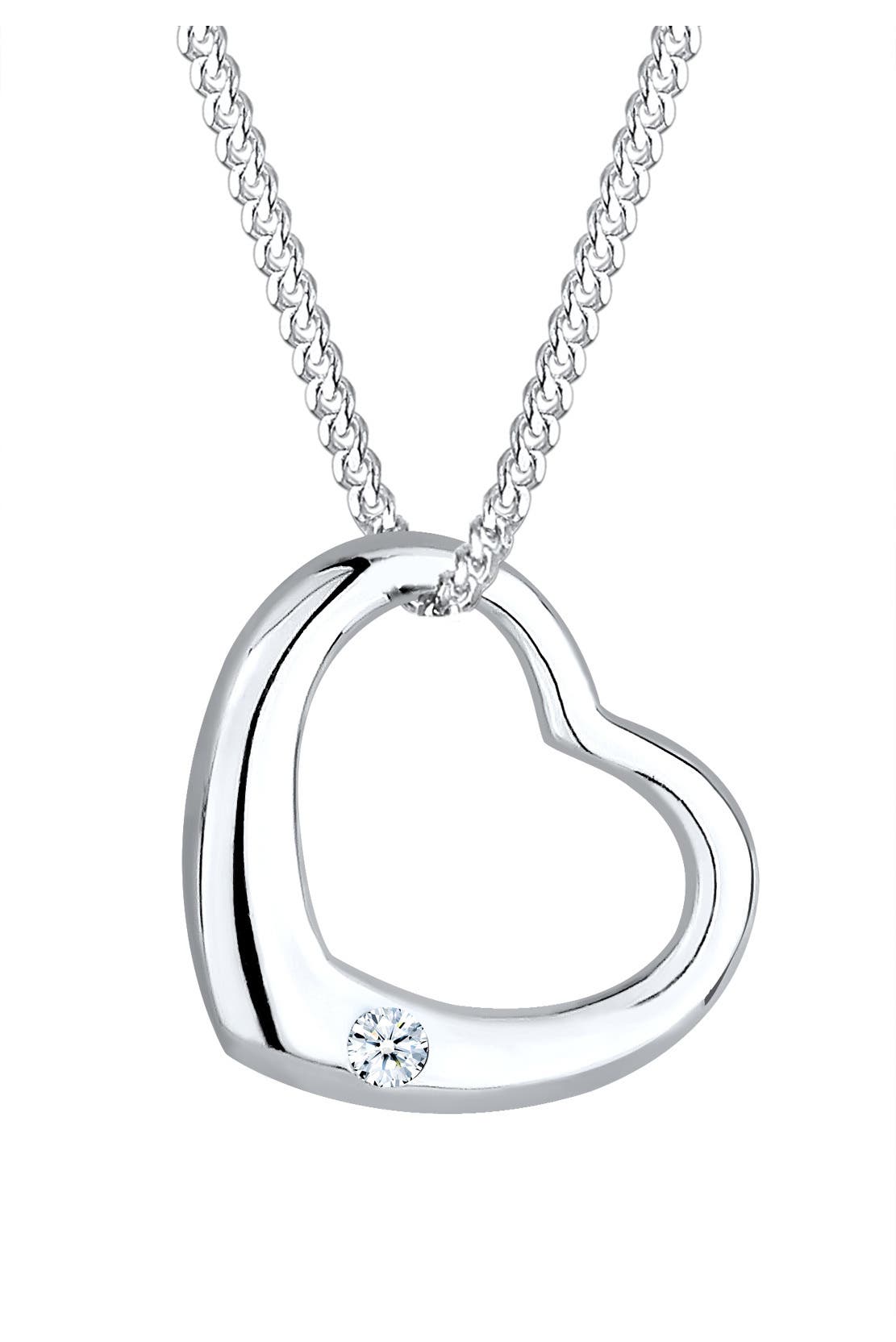 ELLI DIAMONDS Kette Herz Liebe Romantik Diamant (0.03 ct.) 925 Silber Weiß, Bild 1