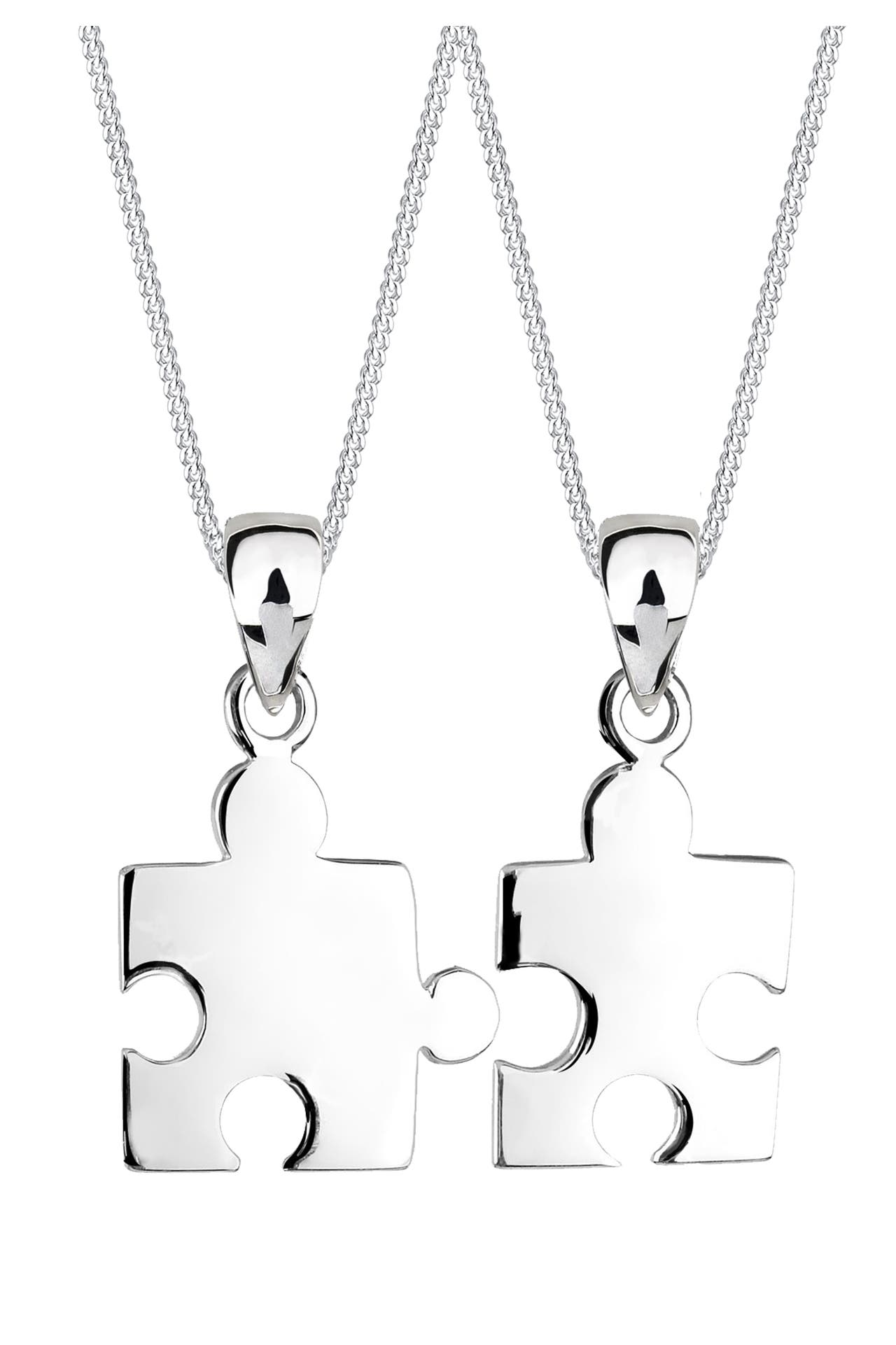 ELLI Kette Partnerketten Puzzlestücke 925 Silber Silber, Bild 1