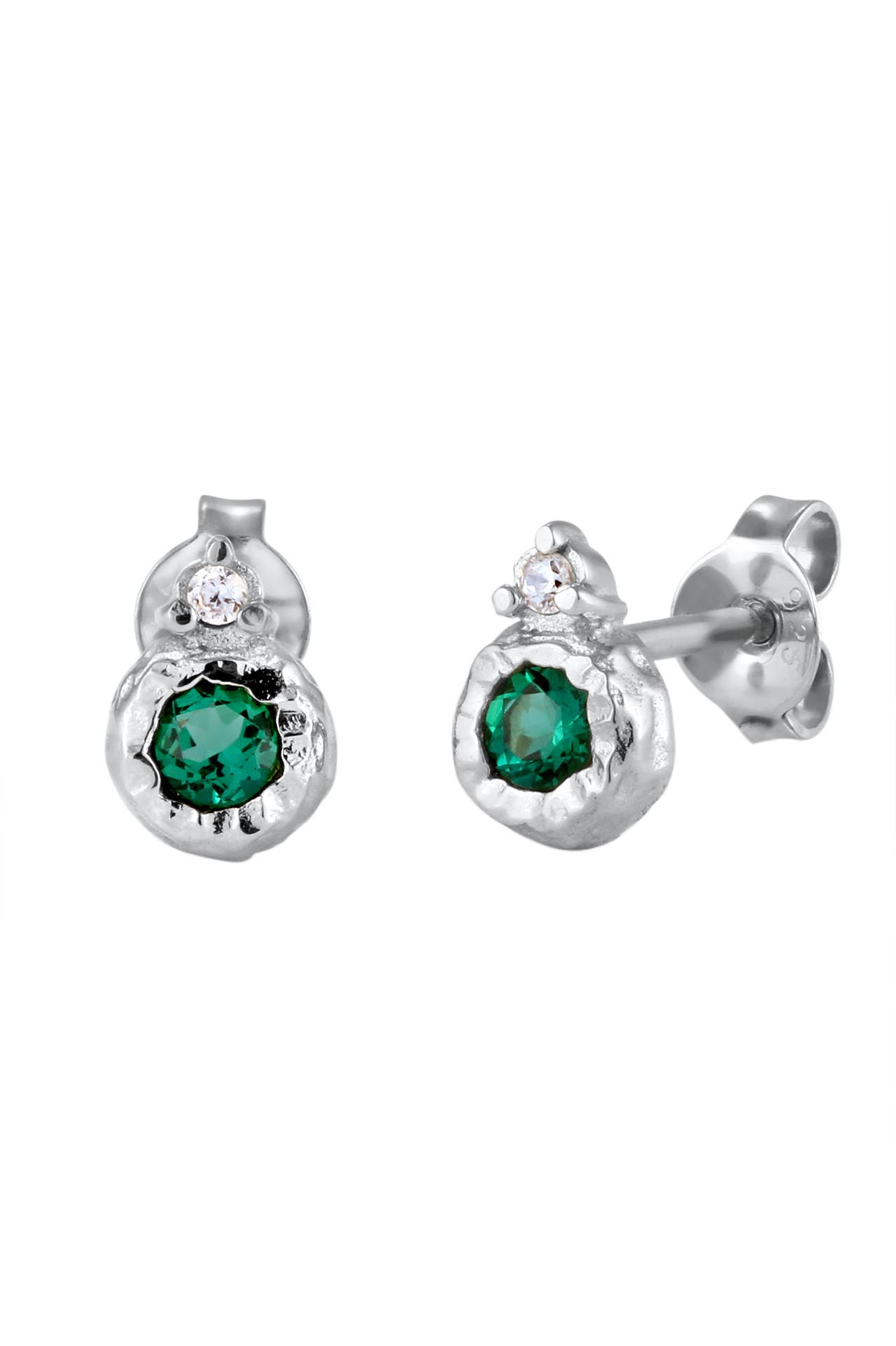 ELLI PREMIUM Ohrringe Ohrstecker Zirkonia Synthetischer Smaragd Grün 925 Sterling Silber Silber, Bild 1