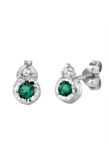 ELLI PREMIUM Ohrringe Ohrstecker Zirkonia Synthetischer Smaragd Grün 925 Sterling Silber Silber