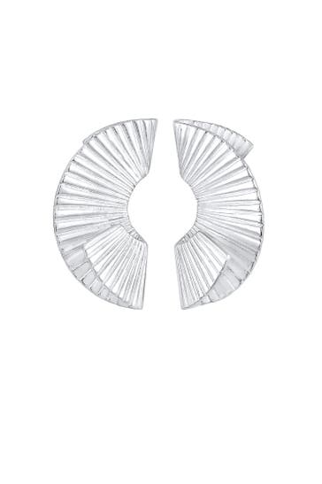 ELLI PREMIUM Ohrringe Hänger Fächer Form Trend 925 Silber Silber