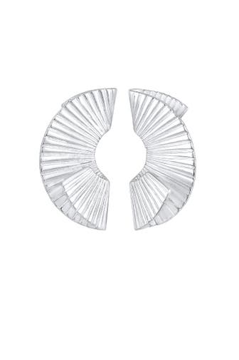 ELLI PREMIUM Ohrringe Hänger Fächer Form Trend 925 Silber Silber