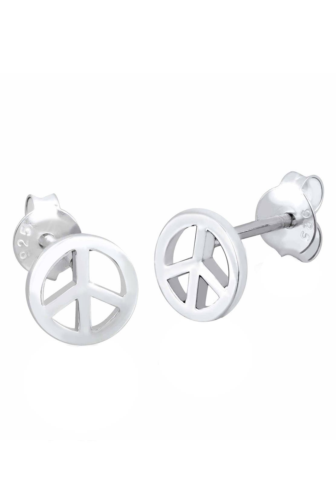 ELLI Ohrringe Peace Zeichen Boho Symbol Hippie 925 Silber Silber, Bild 1