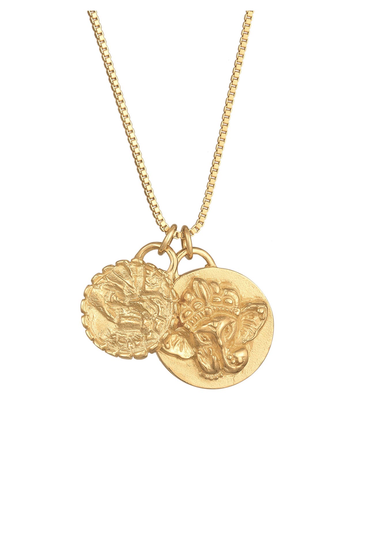 ELLI Kette Ganesha Disc Spirituell 925 Silber Gold, Bild 1