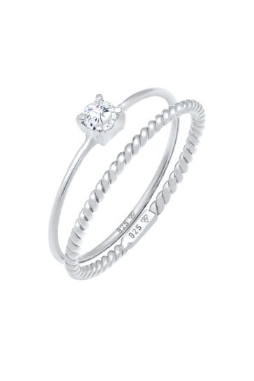 ELLI Ring Zirkonia 2er Set 925 Silber silber