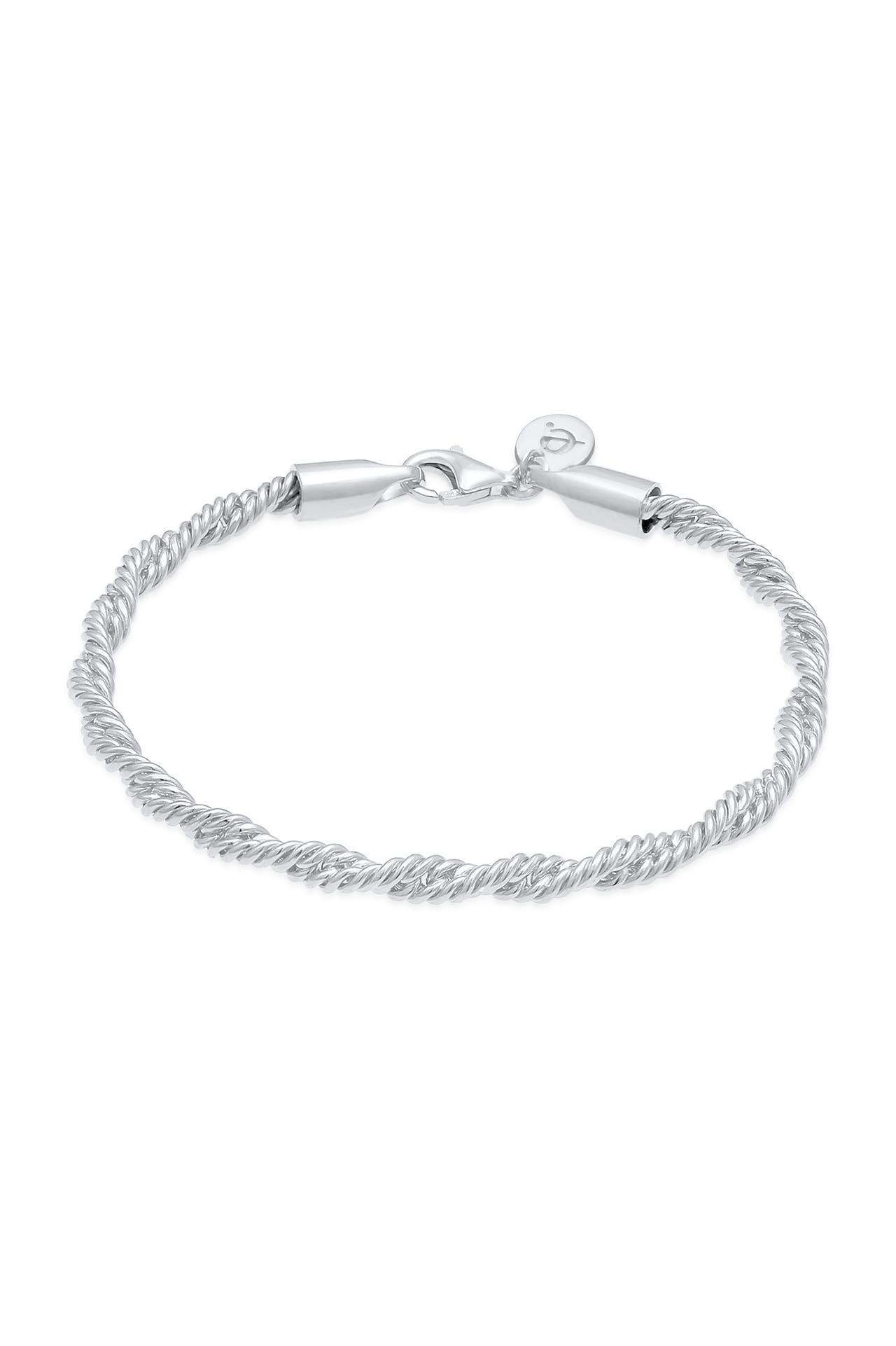 ELLI PREMIUM Armband Kordel Gedreht Elegant Basic 925 Silber Silber, Bild 1