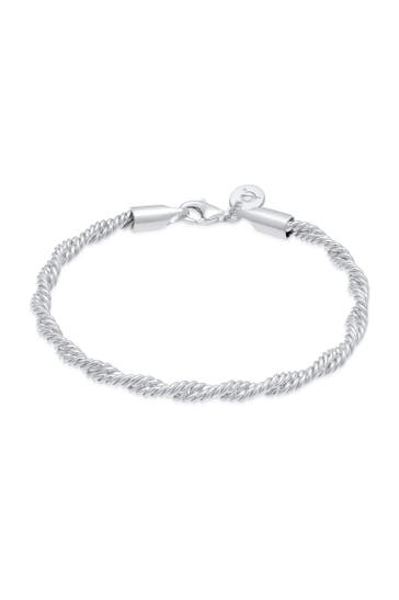 ELLI PREMIUM Armband Kordel Gedreht Elegant Basic 925 Silber Silber