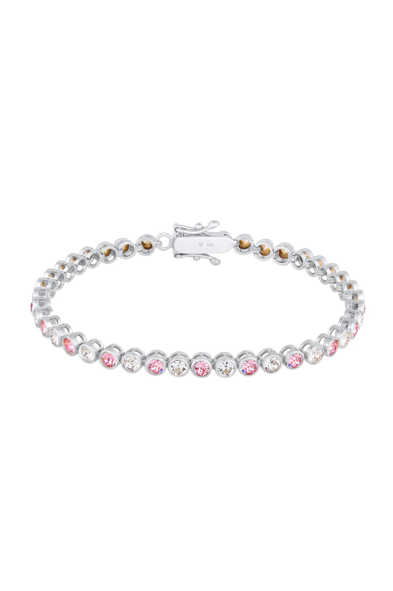 ELLI PREMIUM Armband Tennisarmband Rose Kristalle 925 Sterling Silber Silber, Bild 1