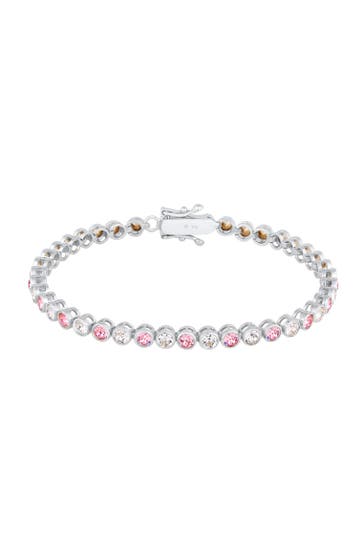 ELLI PREMIUM Armband Tennisarmband Rose Kristalle 925 Sterling Silber Silber