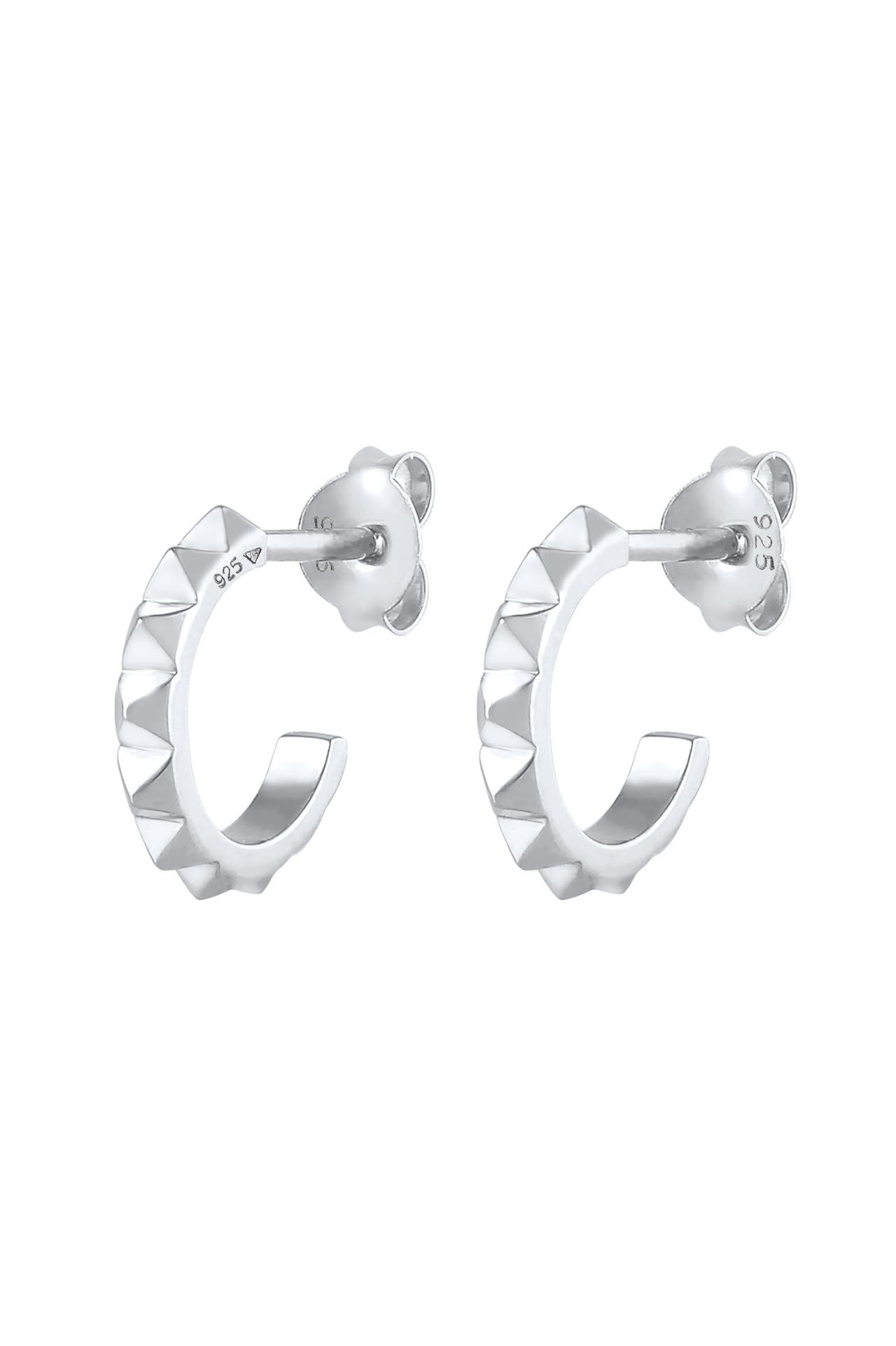 ELLI Ohrringe Creolen Stecker Pyramiden Rock Style 925 Silber Silber, Bild 1
