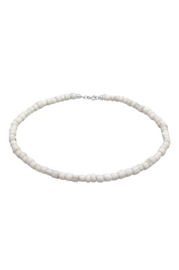 ELLI Kette Choker Glasperlen 925 Silber Weiß