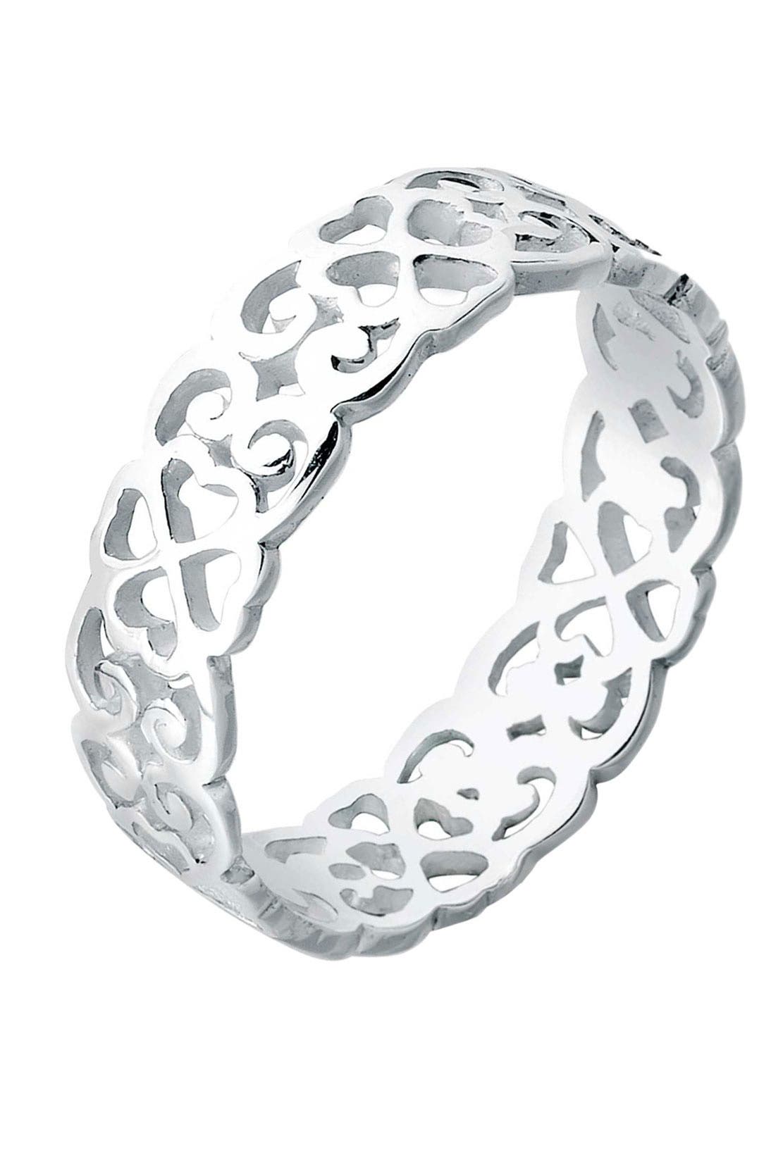 ELLI Ring Herz Kleeblatt Ornament Cut Out 925 Silber, Bild 1