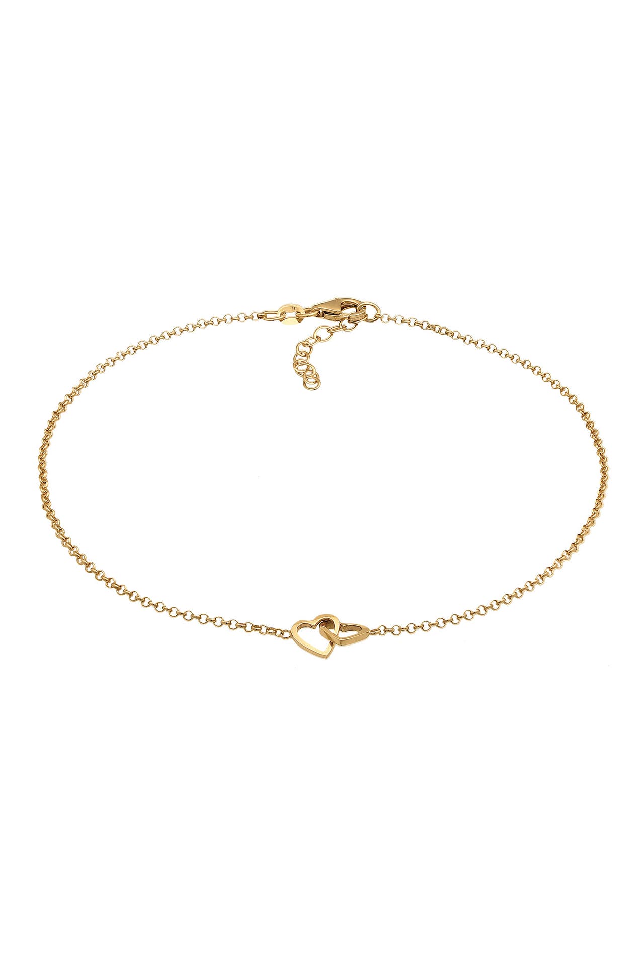 ELLI Fusskettchen Herz Liebe Verschlungen 925 Silber Gold, Bild 1