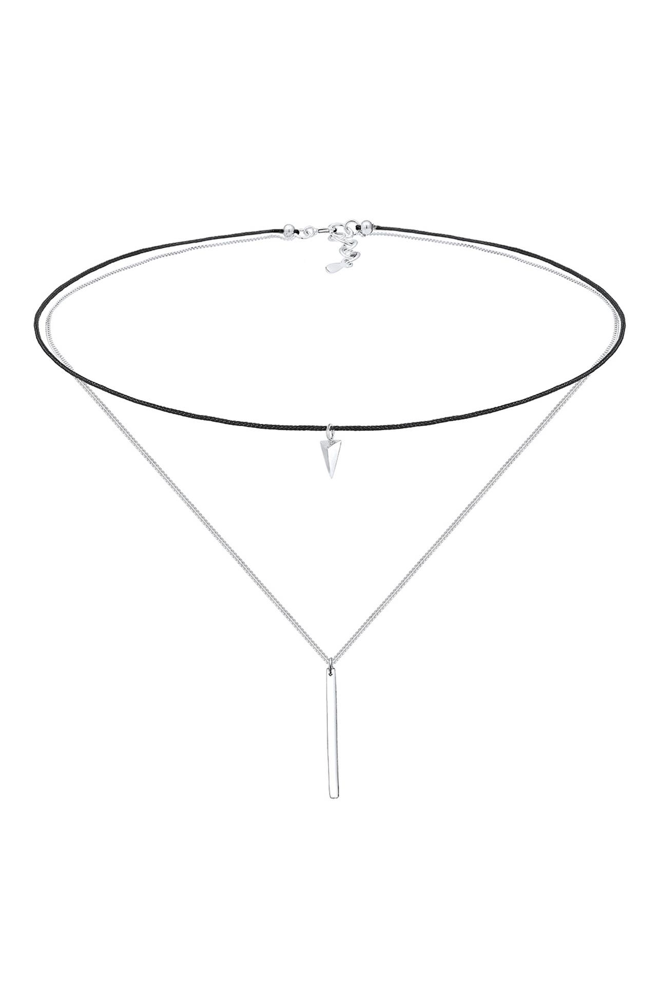 ELLI Kette Choker Layer Anhänger Dreieck 925 Sterling Silber Silber, Bild 1