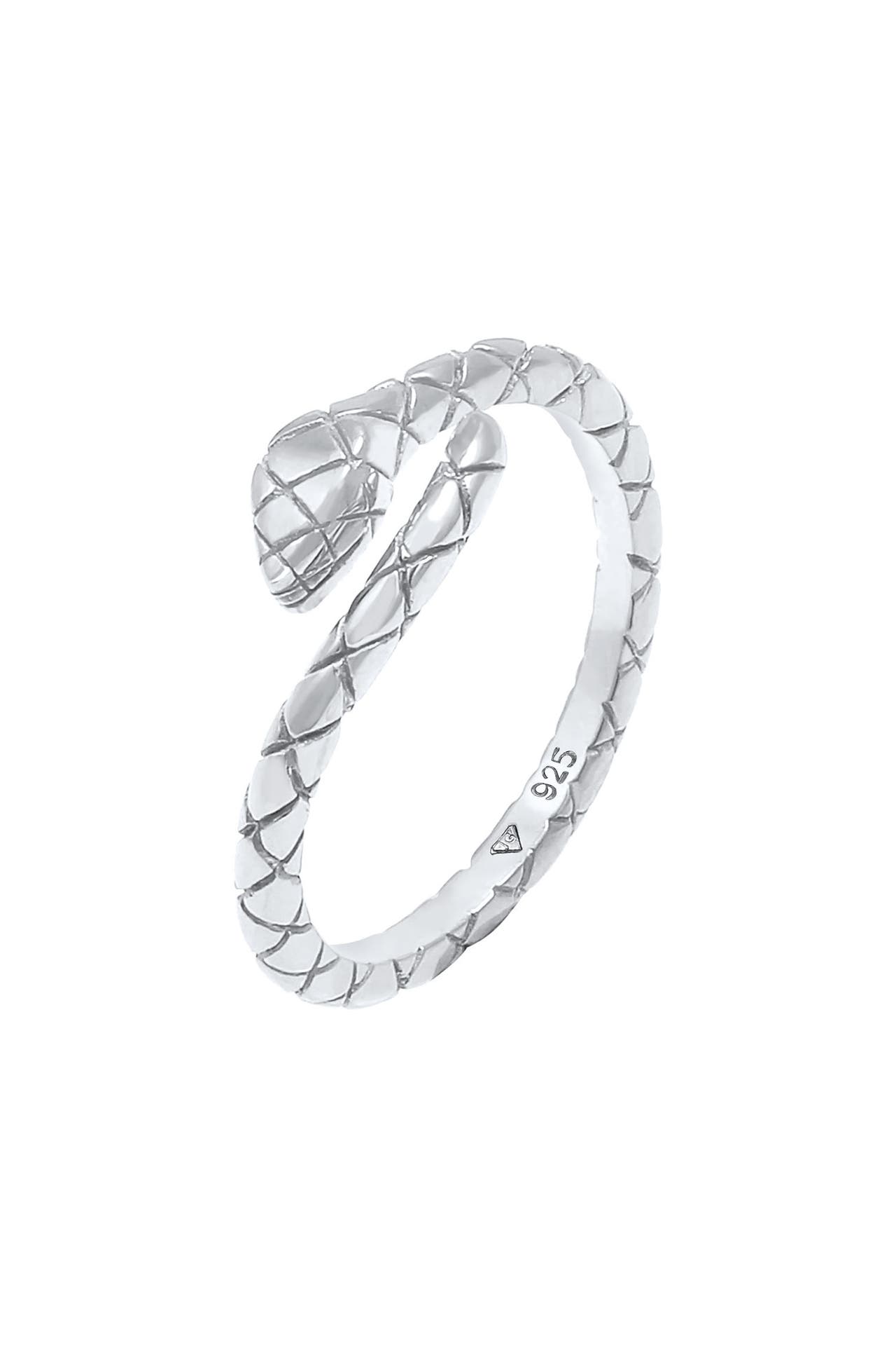 ELLI Ring Schlange Snake Verstellbar 925 Silber Silber, Bild 1