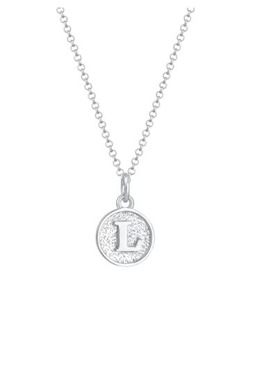 ELLI Kette Plättchen Vintage Buchstabe L Initialen 925 Sterling Silber Silber