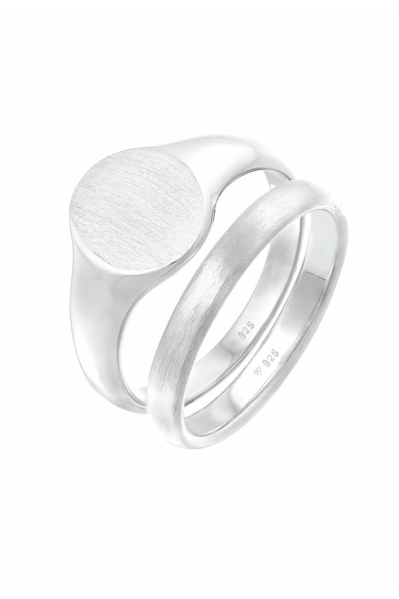 KUZZOI 2er Set RingSiegelring Basic 925 Silber, Bild 1