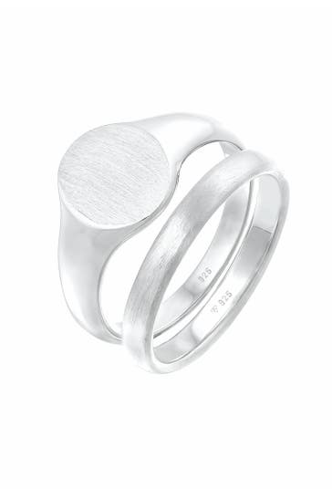 KUZZOI 2er Set RingSiegelring Basic 925 Silber
