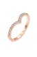 Ring V-Form Glas Kristalle Weiß 925 Sterling Silber Rosegold