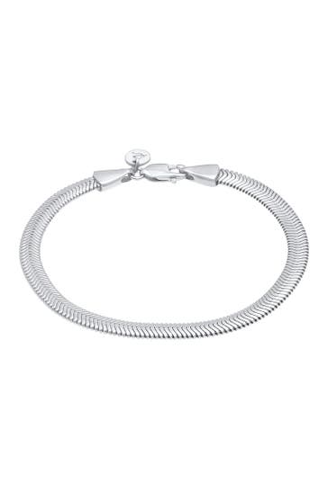 ELLI PREMIUM Armband Flach Elegant Schlangenkette 925 Silber Silber