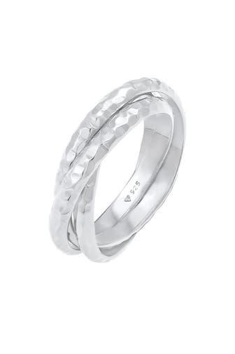 ELLI Ring Wickelring Trini Klassik Gehämmert 925 Silber Silber