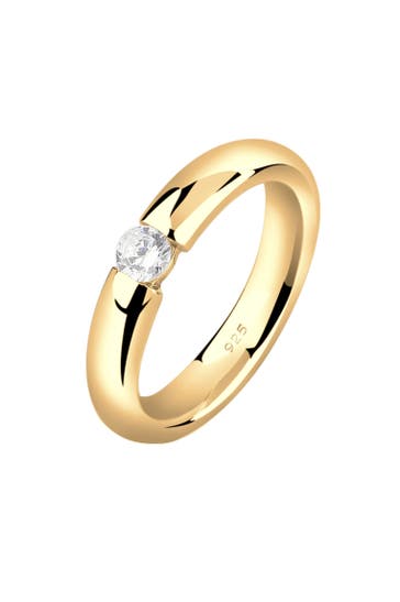 NENALINA Ring Zirkonia Kristall 925 Silber gold