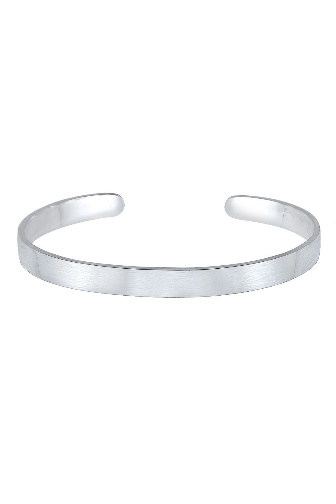 KUZZOI Armband Herren Basic Bangle Matt 925 Silber Silber, Bild 1