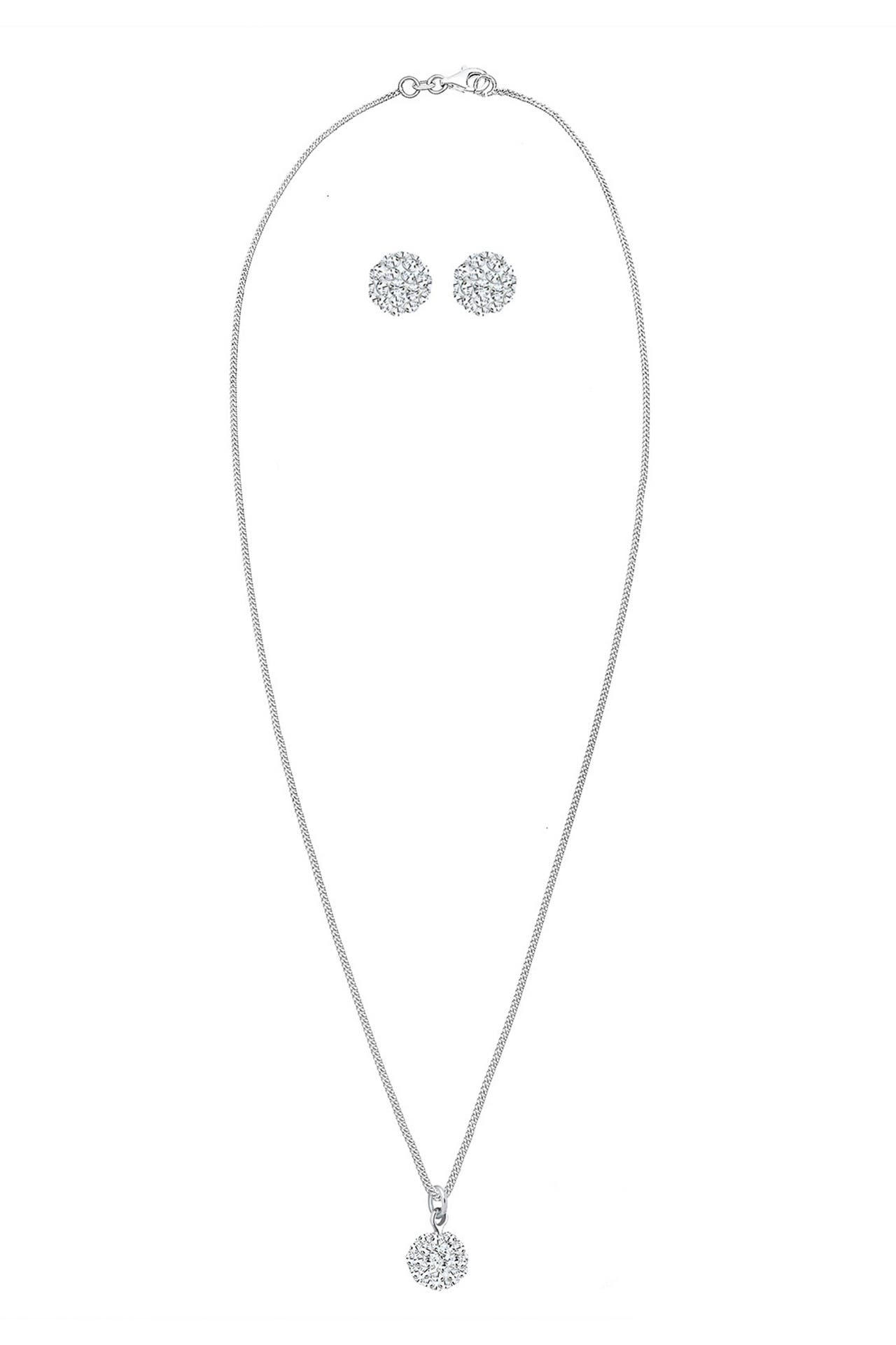 ELLI Schmuckset Kugel Elegant 925 Silber, mit Kristallen von Swarovski® Silber, Bild 1