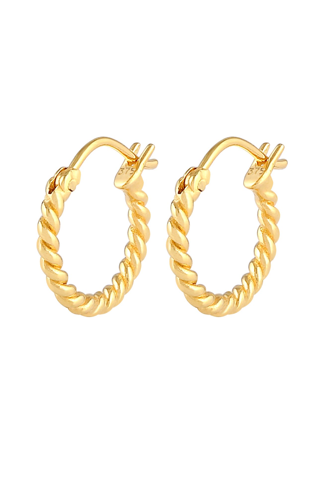 ELLI PREMIUM Ohrringe Creolen Rund Gedreht 375 Gelbgold Gold, Bild 1