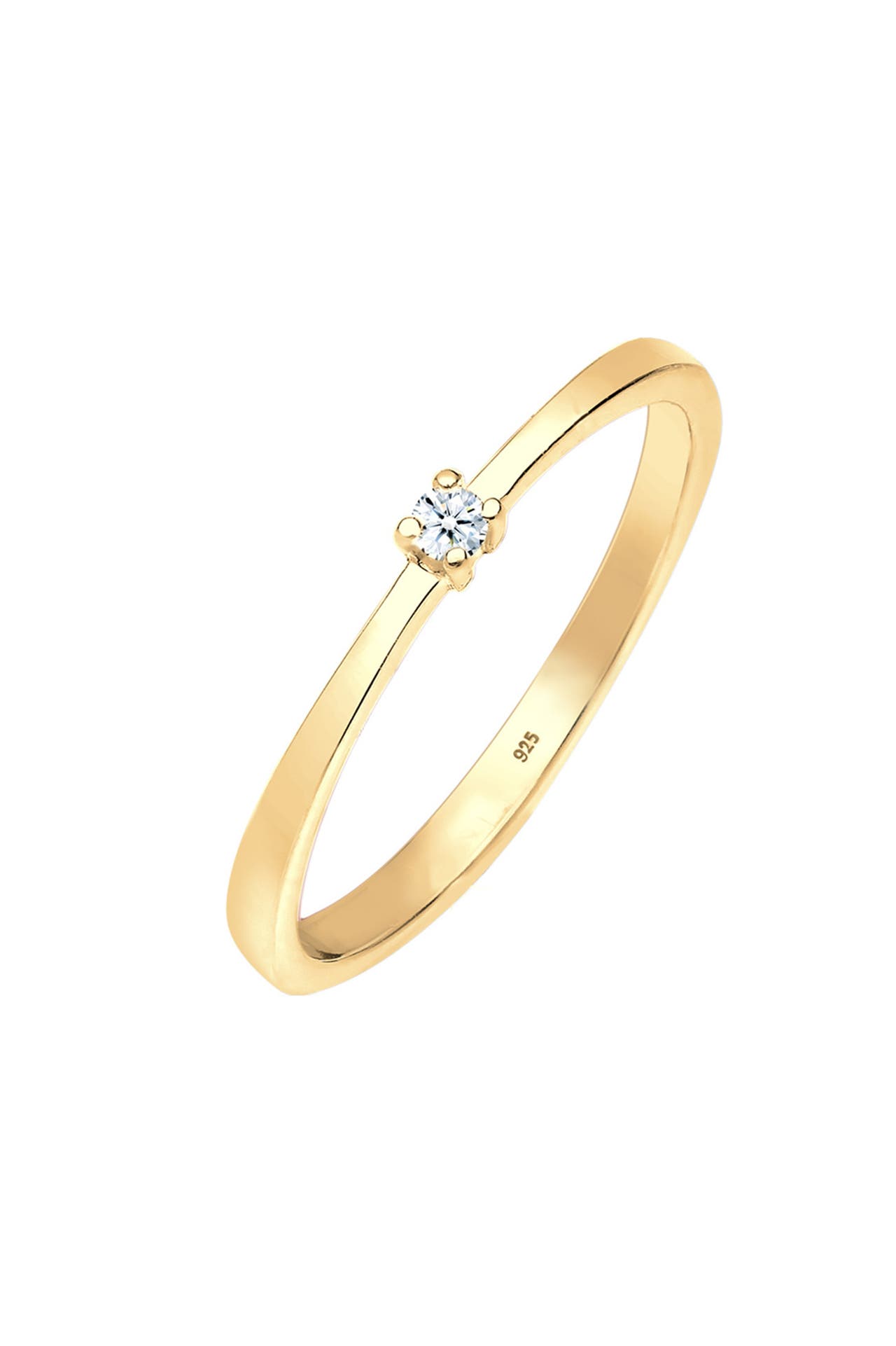 ELLI DIAMONDS Ring Solitär Diamant Weiß (0.03 ct) 925 Sterling Silber Gold, Bild 1