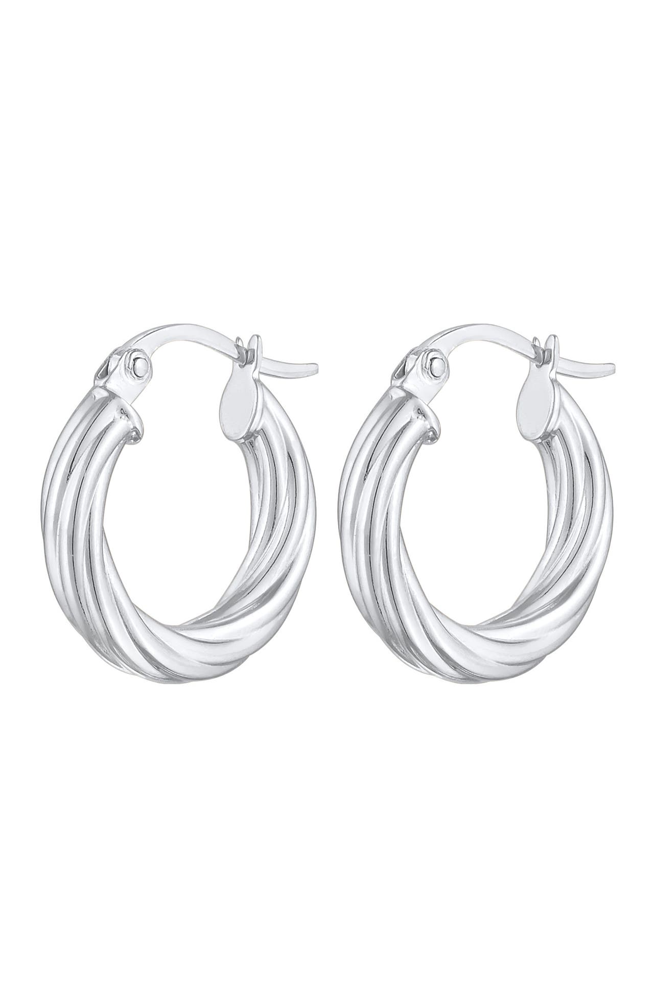 ELLI Ohrringe Creolen Twisted Look Gedreht 925 Silber Silber, Bild 1