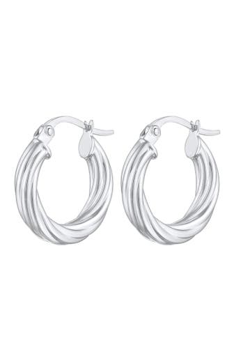 ELLI Ohrringe Creolen Twisted Look Gedreht 925 Silber Silber