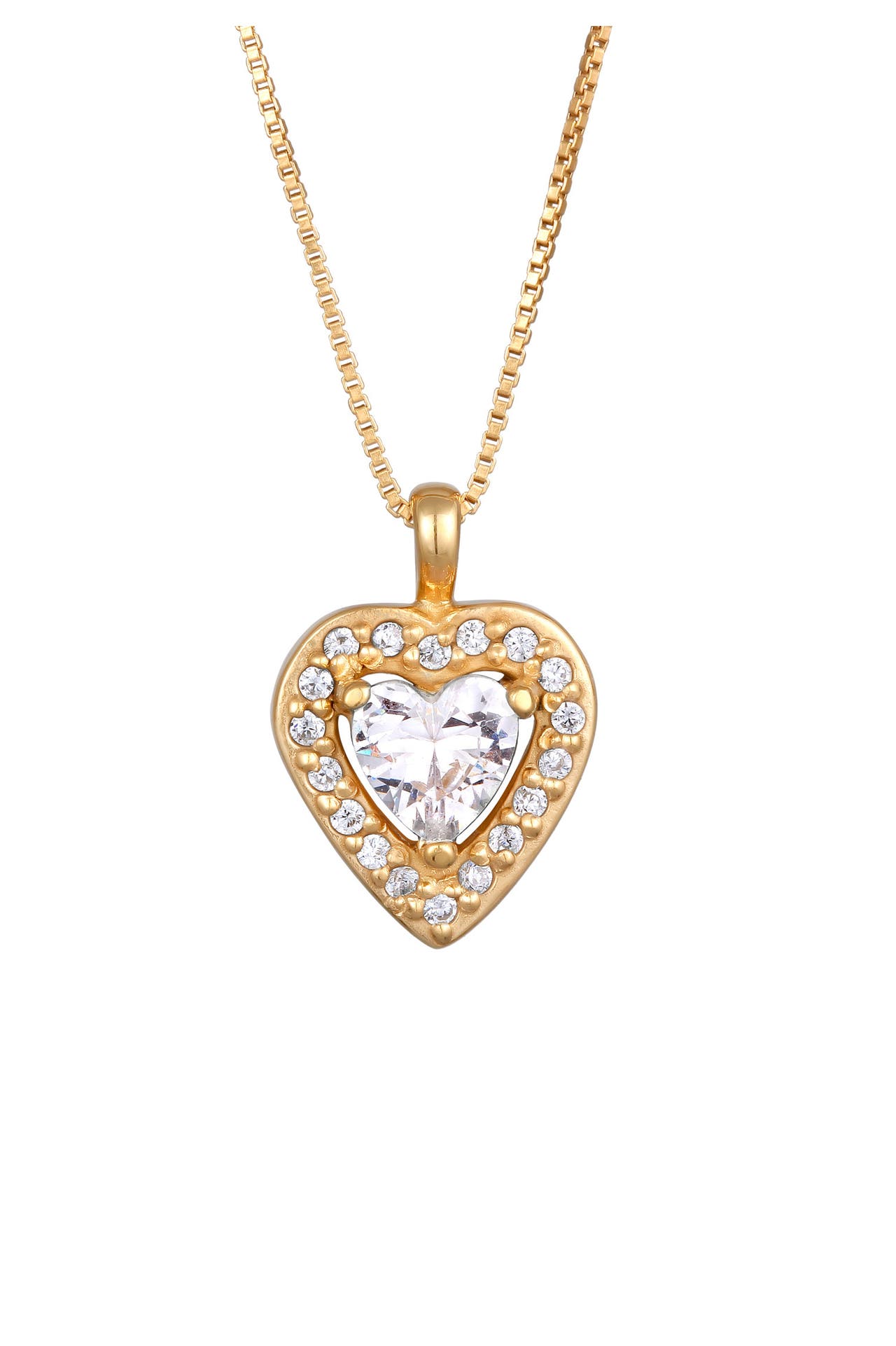 ELLI Kette Herz Zirkonia Anhänger Liebe 925 Silber Gold, Bild 1