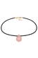 Kette Choker Satin Rosa Quarz Edelstein Tropfen 925 Silber Rosa