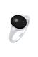 Ring Siegelring Emaille Oval 925 Silber Schwarz