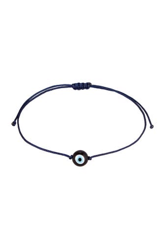 KUZZOI Armband Nylon Textilarmband Evil Eye Glas Bead Blau