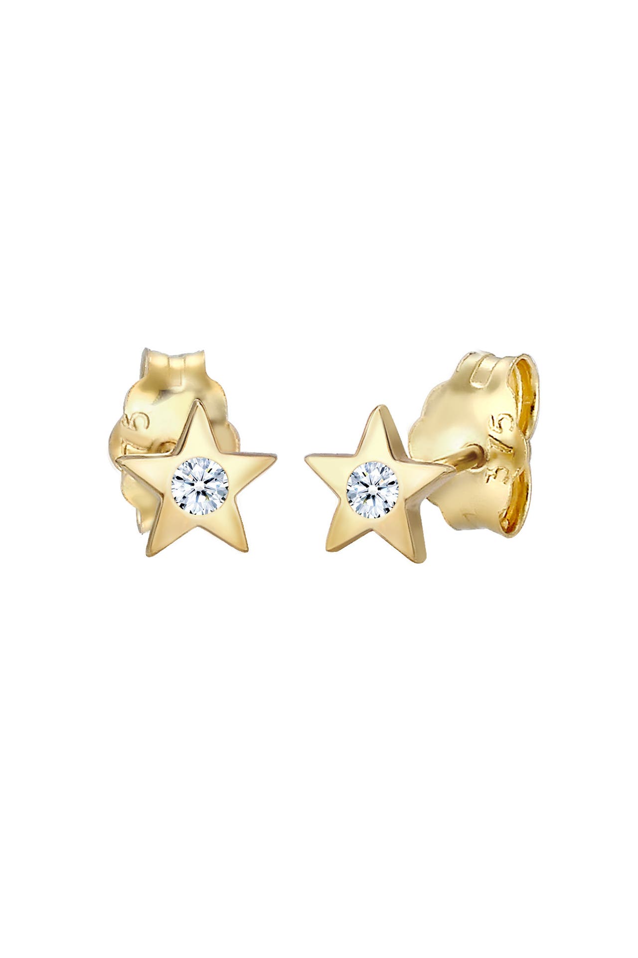 ELLI DIAMONDS Ohrringe Ohrstecker Stern Diamant (0.03ct) 375 Gelbgold Gold, Bild 1