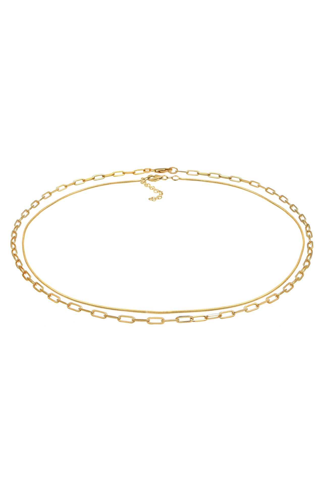ELLI PREMIUM Kette Choker Set Basic Schlangen Gliederkette 925 Silber Gold, Bild 1
