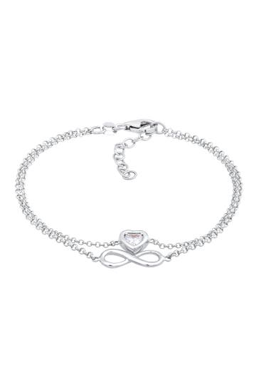 ELLI Armband Layer Infinity Herz Unendlichkeit 925 Silber Silber