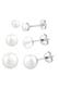 Ohrringe Perlen Weiß 3er Set 925 Sterling Silber Weiß