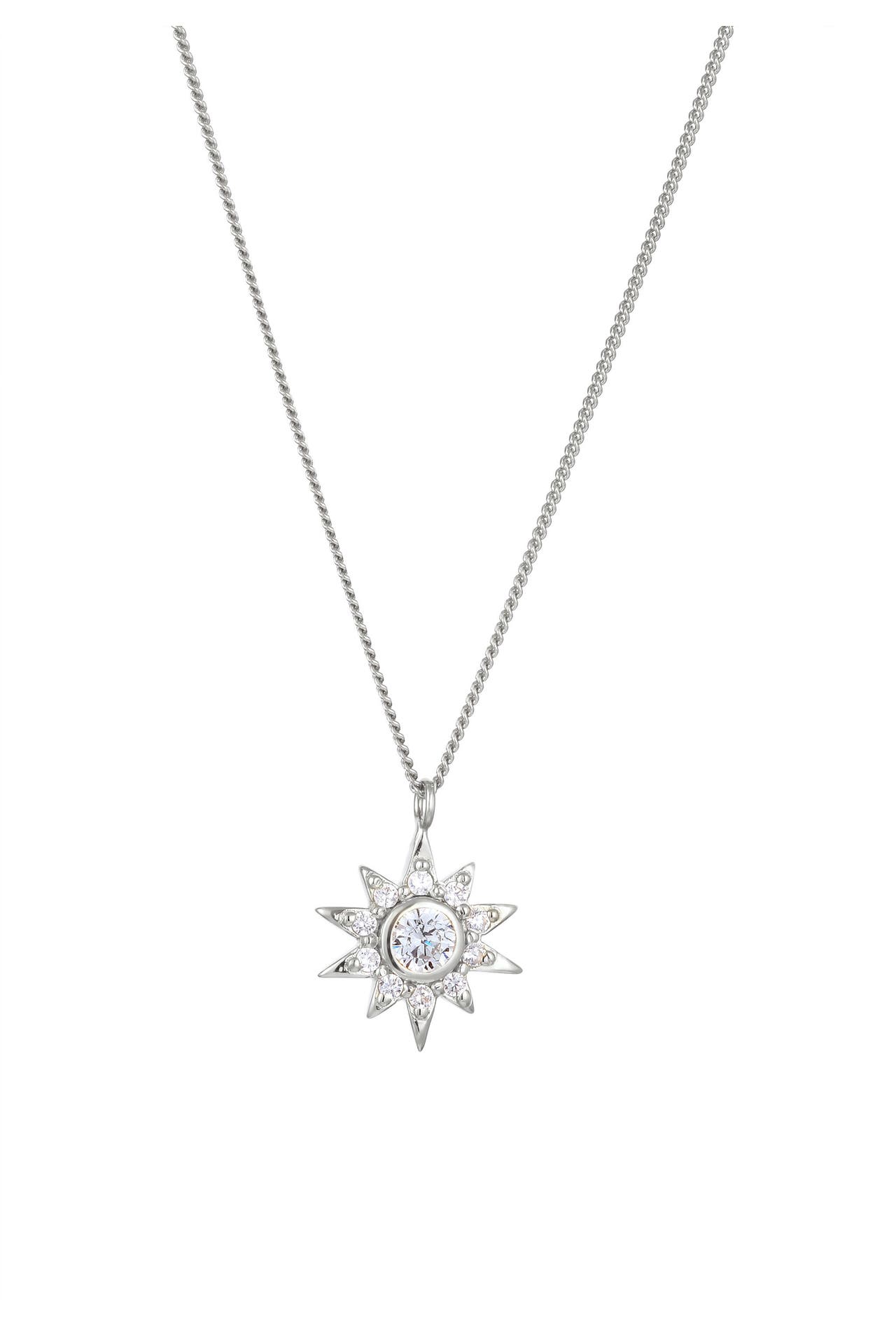ELLI Kette Stern Zirkonia Weiß 925 Sterling Silber Silber, Bild 1