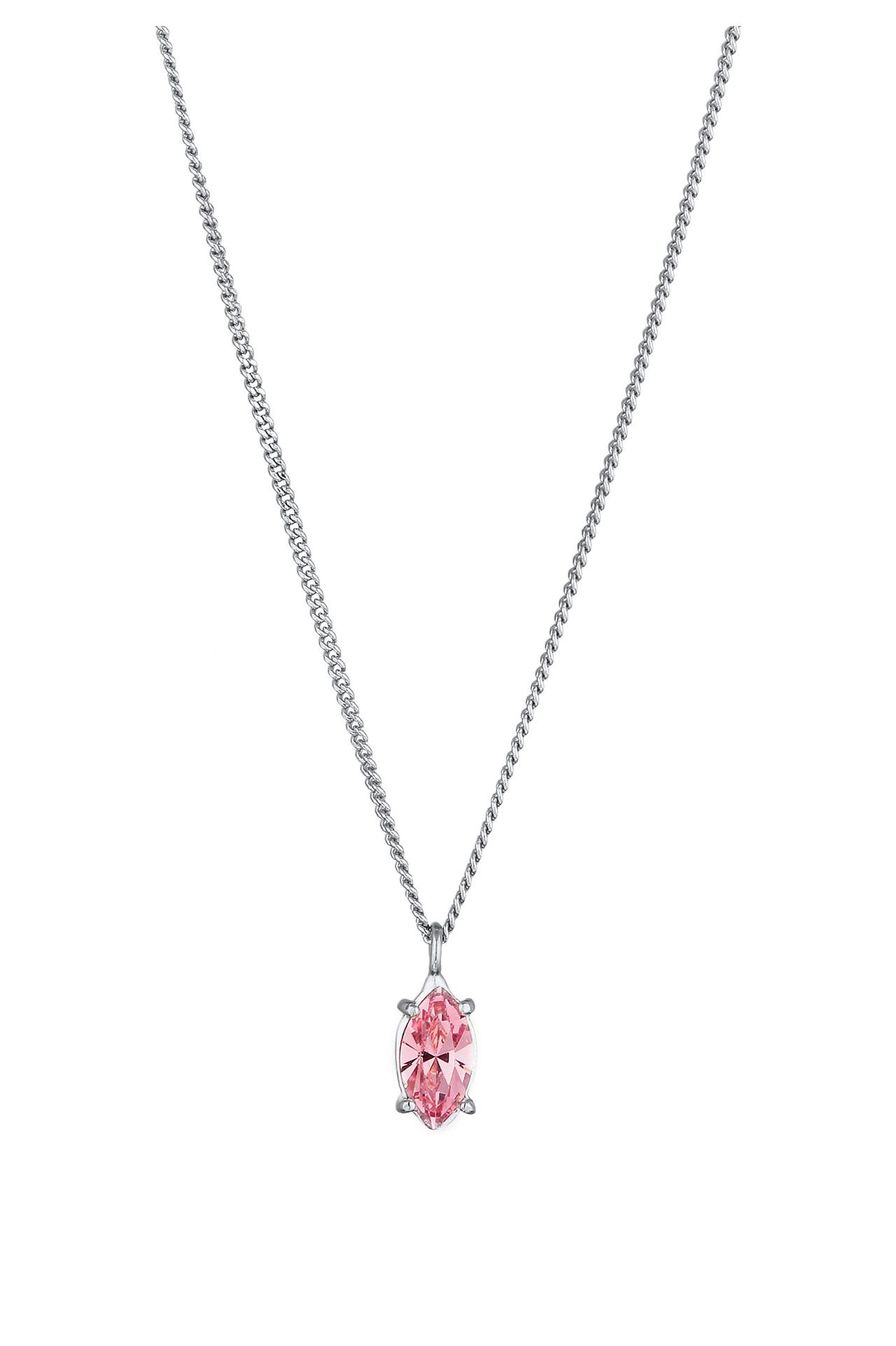 ELLI Kette Marquise Oval Rose 925 Sterling Silber, mit Kristallen von Swarovski® Silber, Bild 1