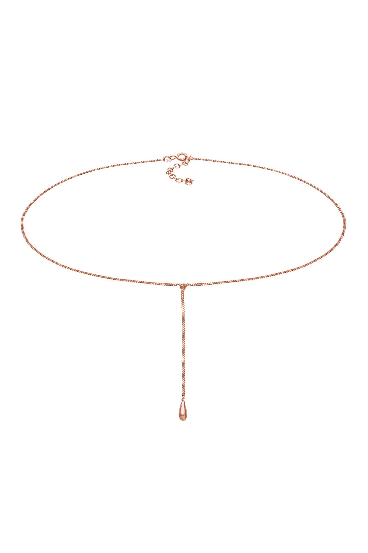 ELLI Kette Choker Y-kette Tropfen Kugel 925 Silber Rosegold, Bild 1