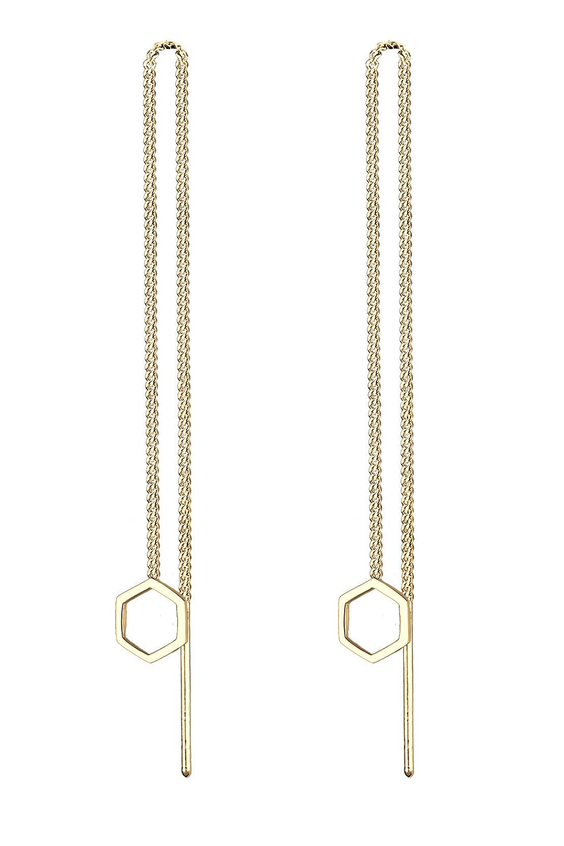 ELLI Ohrringe Hexagon Geo Minimal 925 Sterling Silber Gold, Bild 1