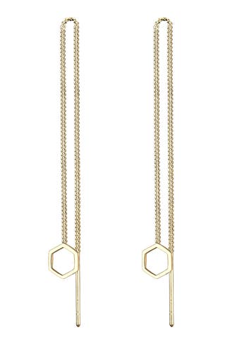 ELLI Ohrringe Hexagon Geo Minimal 925 Sterling Silber Gold