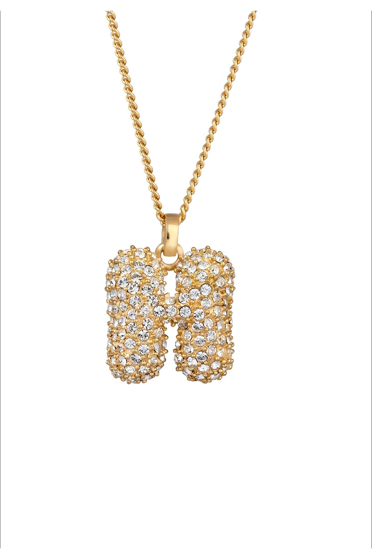 ELLI Kette Buchstabe H Weiß 925 Silber vergoldet, mit Kristallen von Swarovski® Gold, Bild 1