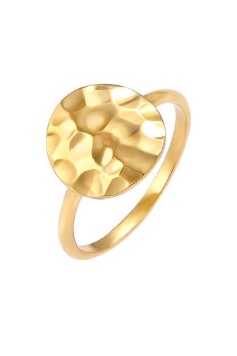 ELLI Ring Dot Plättchen Gehämmert 925 Silber Gold