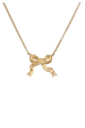 ELLI Kette Schleife 925 Sterling Silber Gold-plated Gold