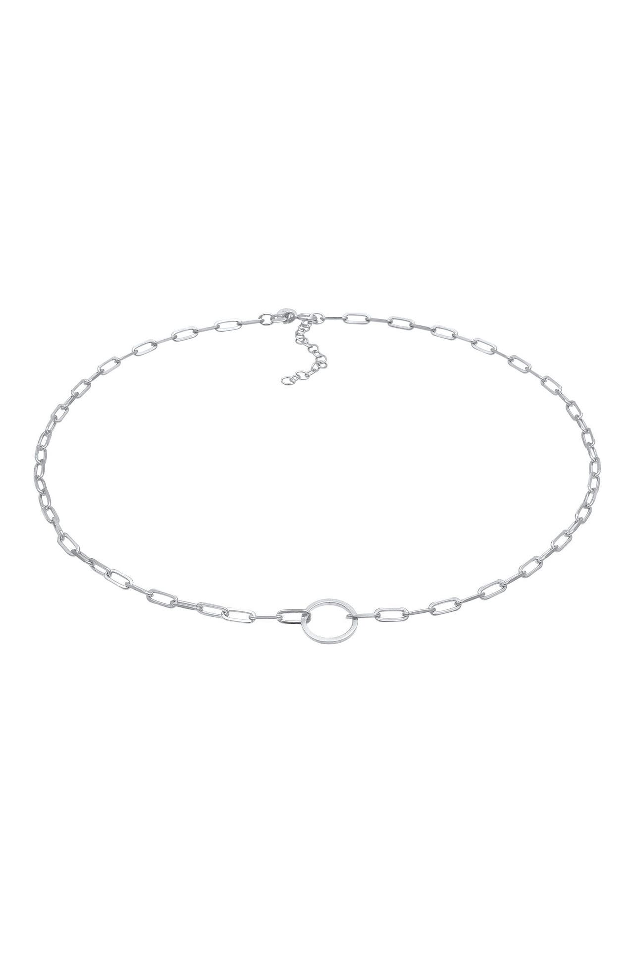 ELLI PREMIUM Kette Gliederkette länglich Kreis Trend Geo 925 Silber Silber, Bild 1