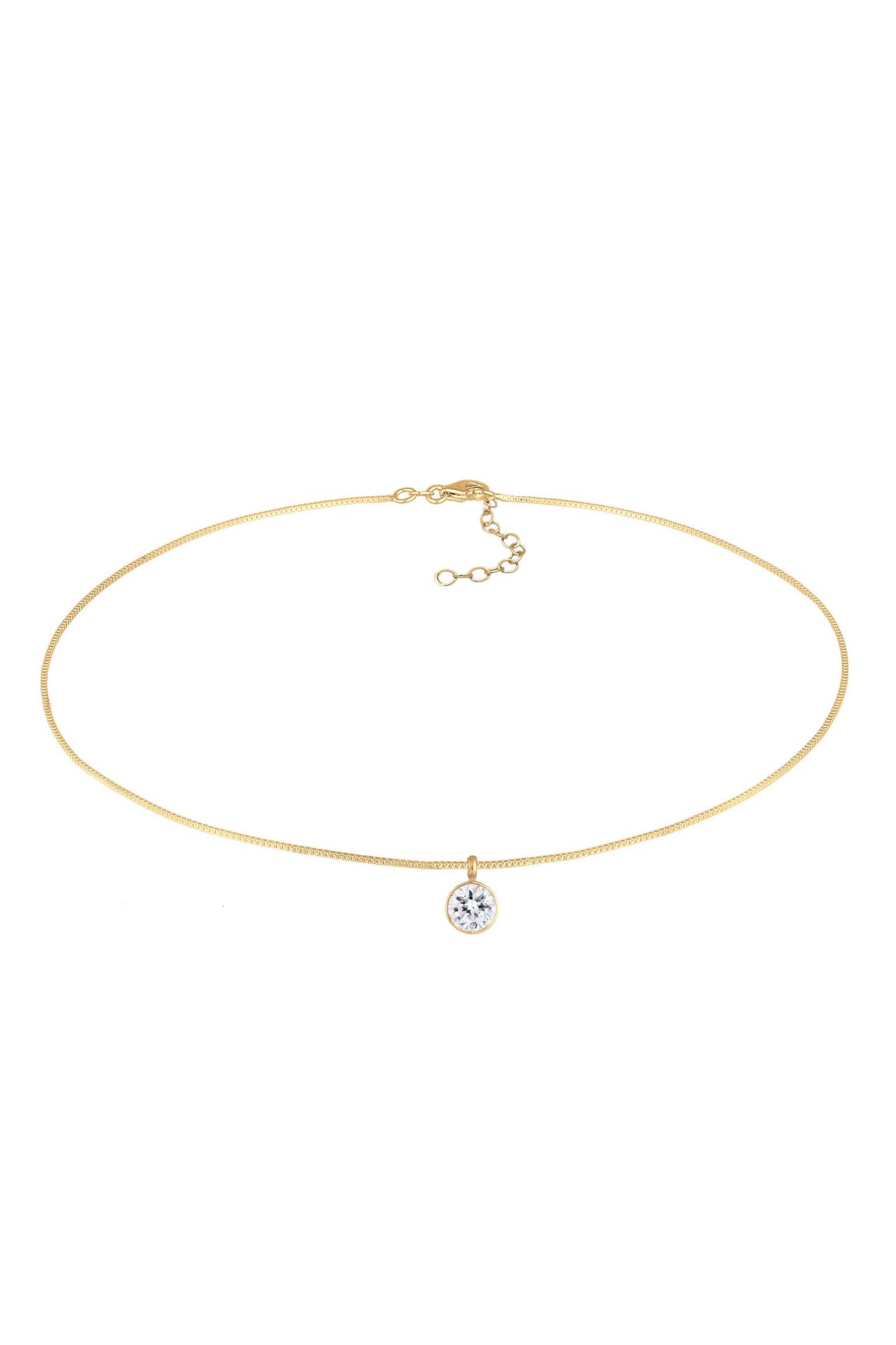 ELLI Kette Solitär Venezianerkette 925 Silber, mit Kristallen von Swarovski® Gold, Bild 1